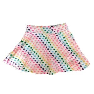 Cat & Jack Girls Colorful Heart Pattern Skort Cotton Casual Size S 5-6